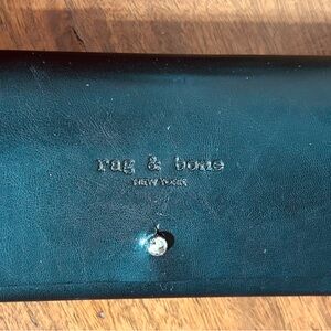 Rag & Bone New York Black Leather Eyeglass Case Velvet lining